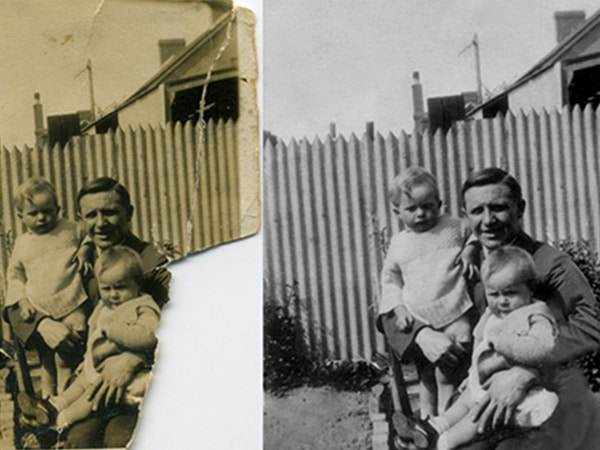 restore old photos - torn pictures